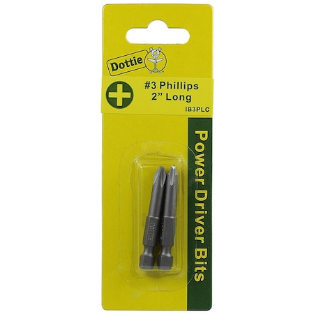 L.H. Dottie #3 X 2'' Phillips Power Bit (Carded)